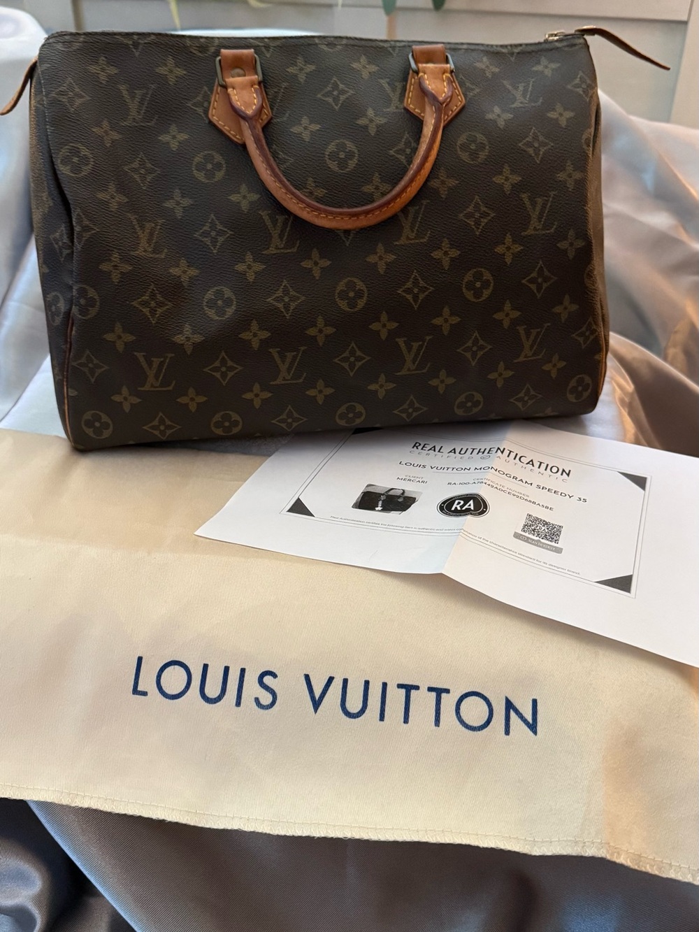Louis Vuitton Brown Monogram Canvas Duffel Bag w/COA